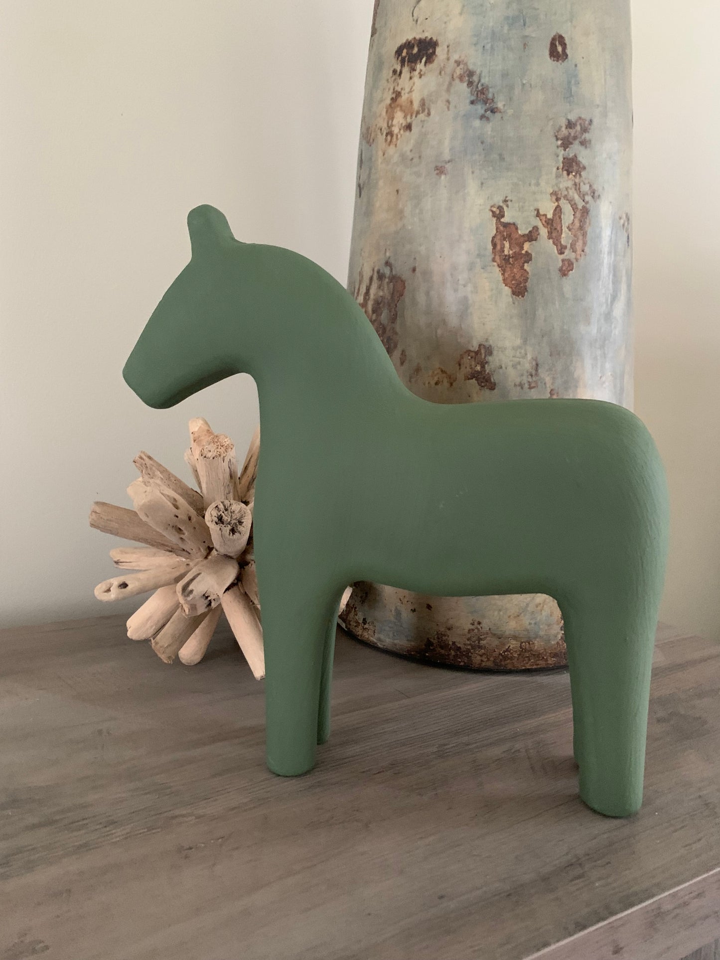 Wooden horse - Green - Large