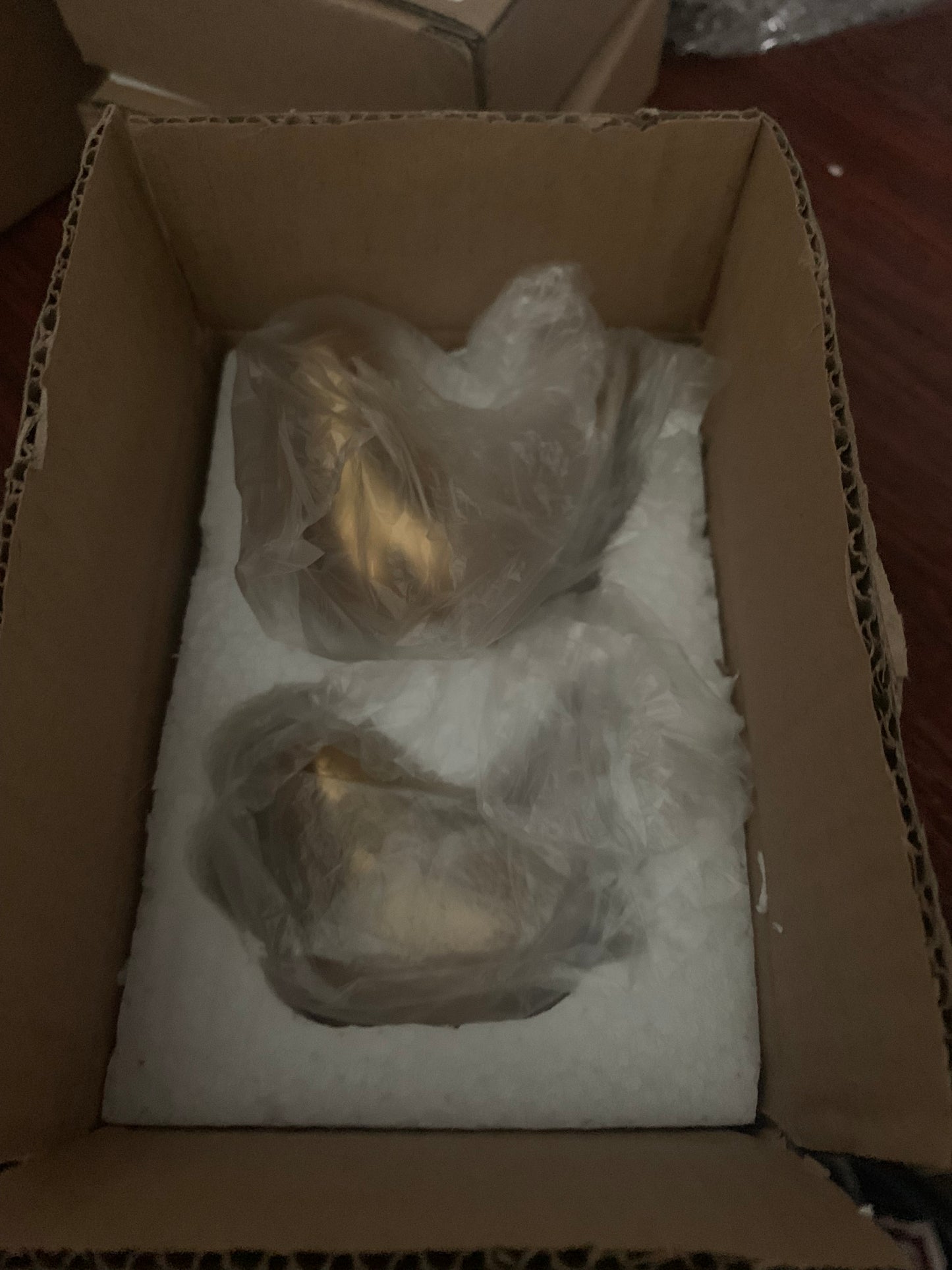 Two gold birds