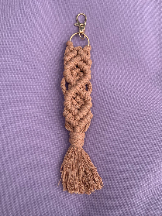 Macrame key chain - CAFE AU LAIT