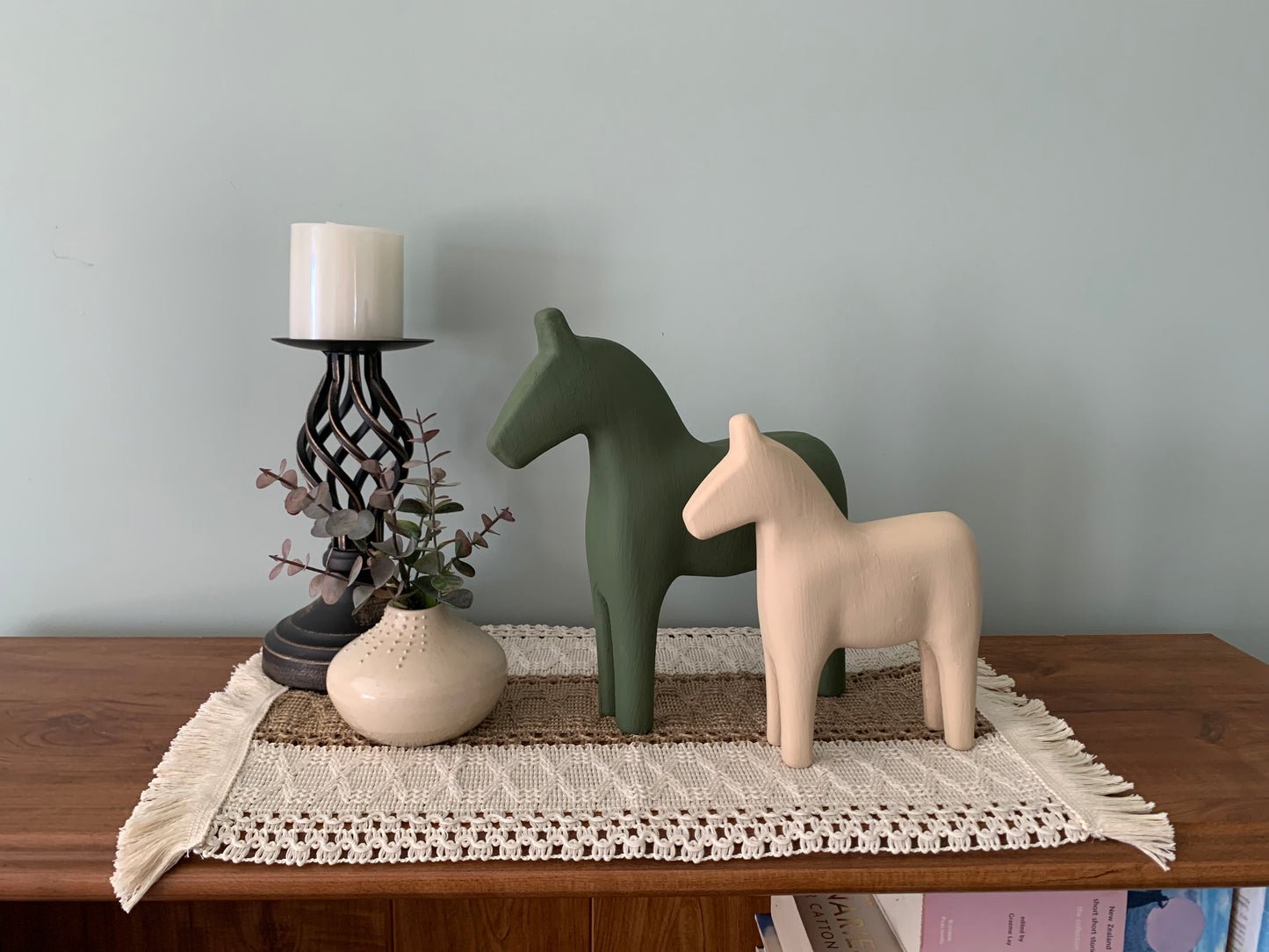 Wooden horse - Green - Large